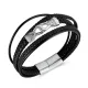 Wholesale Stainless Steel Hand-Woven Leather Bracelet