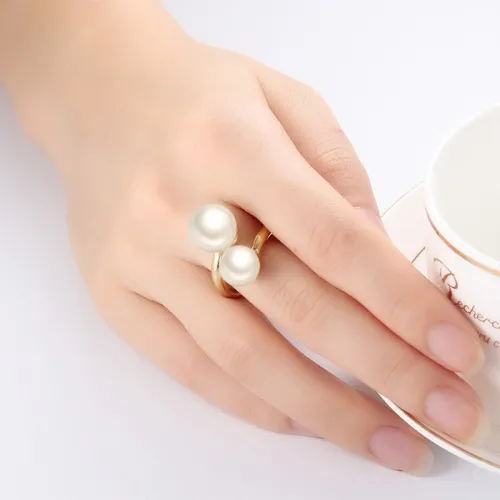 Wholesale Stainless Steel Interlocking Pearl Ring