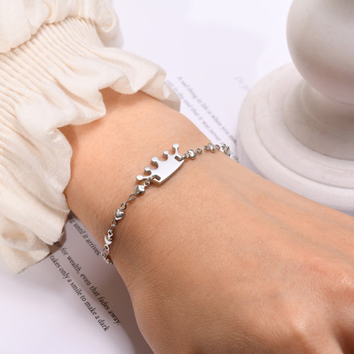 Wholesale Stainless Steel Women Crown Bracelet