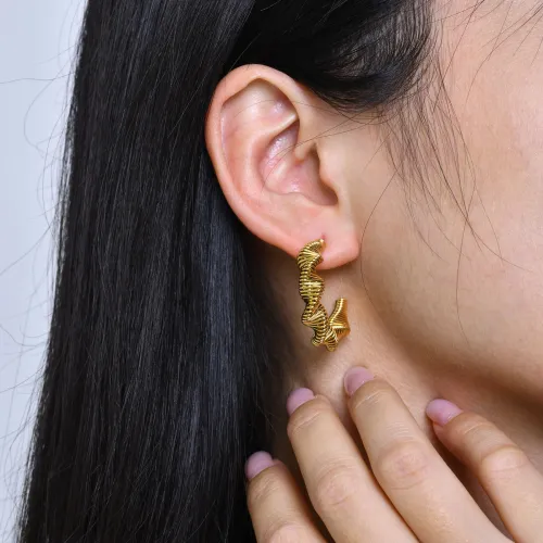Wholesale Stainless Steel Women C Stud Earrings
