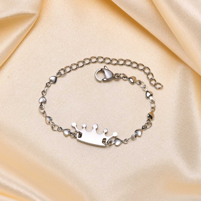 Wholesale Stainless Steel Women Crown Bracelet
