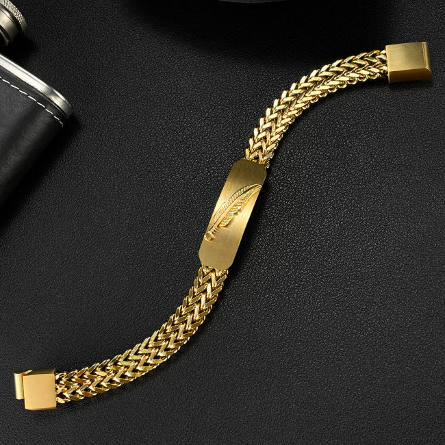 Wholesale Stainless Steel Gold Double Franco Chain Bracelet