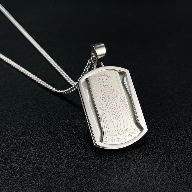 Wholesale Stainless Steel Virgin Mary Dog Tag Pendant