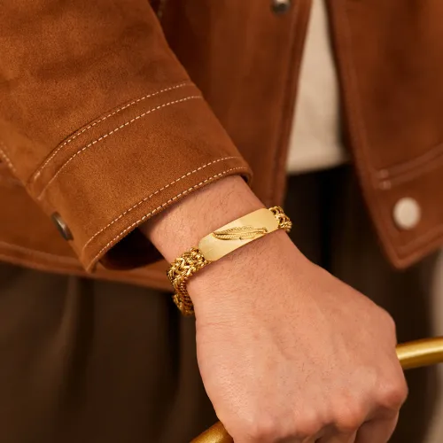 Wholesale Stainless Steel Gold Double Franco Chain Bracelet