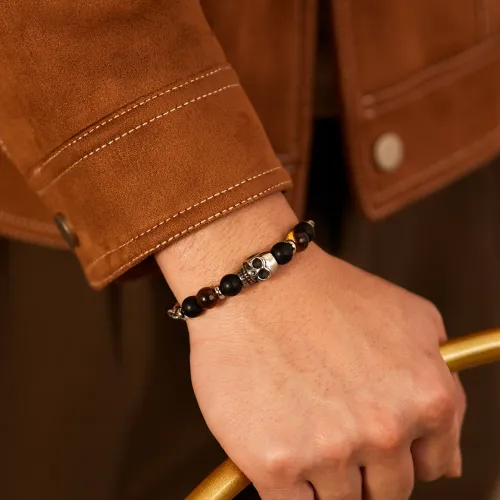 Wholesale Stainless Steel Mens Bracelet with Skull