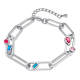Wholesale Stainless Steel New Style Paperclip Bracelet with CZ