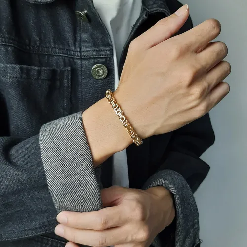 Wholesale Stainless Steel Byzantine Chain Bracelet For Men