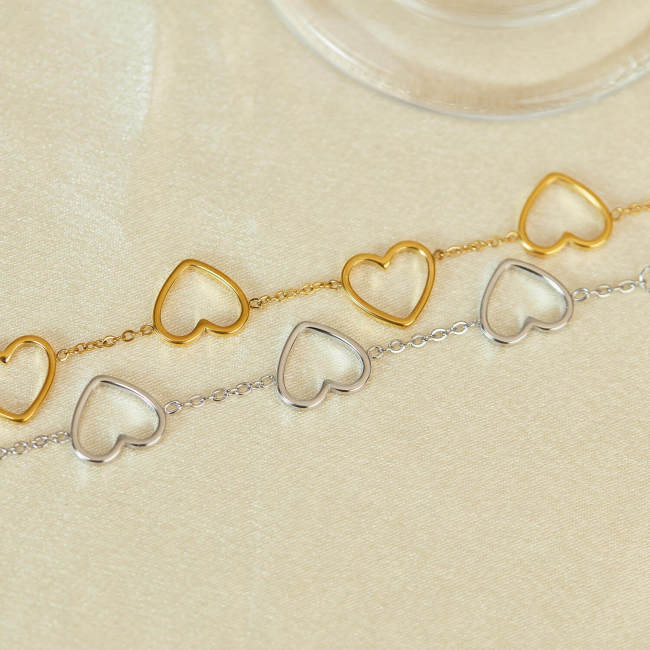 Wholesale Stainless Steel Heart Link Bracelet