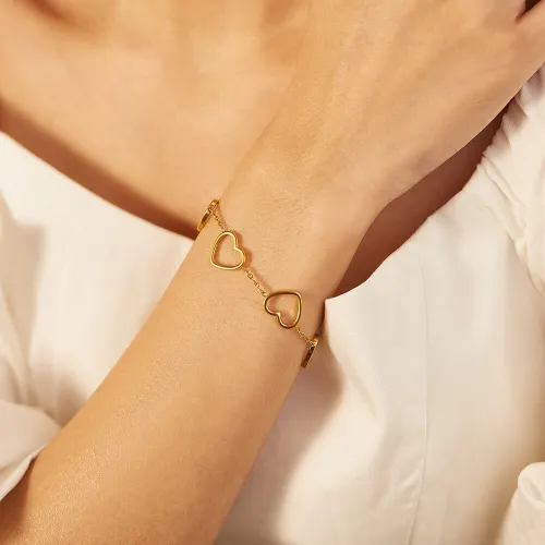 Wholesale Stainless Steel Heart Link Bracelet