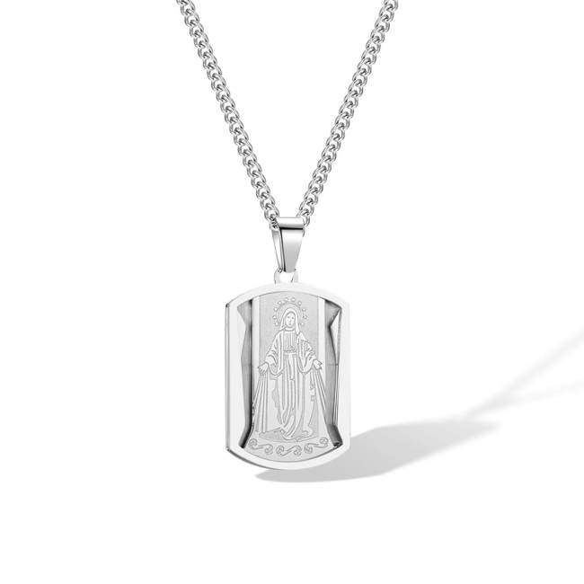 Wholesale Stainless Steel Virgin Mary Dog Tag Pendant