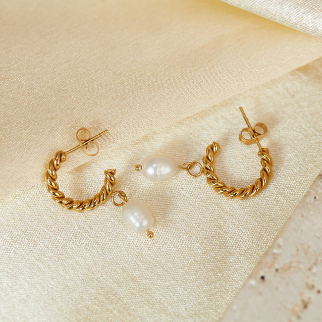 Wholesale Stainless Steel Stud Earring with Pearl