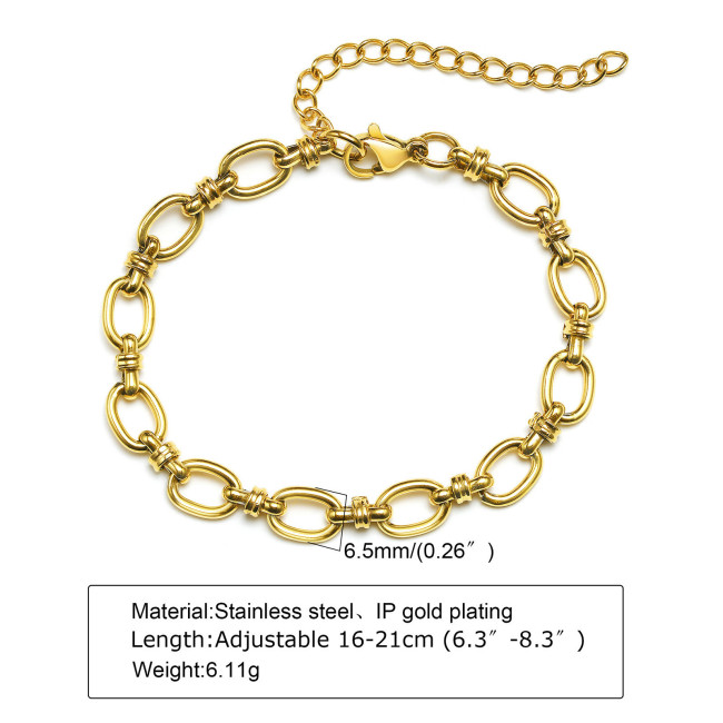 Wholesale Stainless Steel Women Cross Knot Link Chain Bracelet