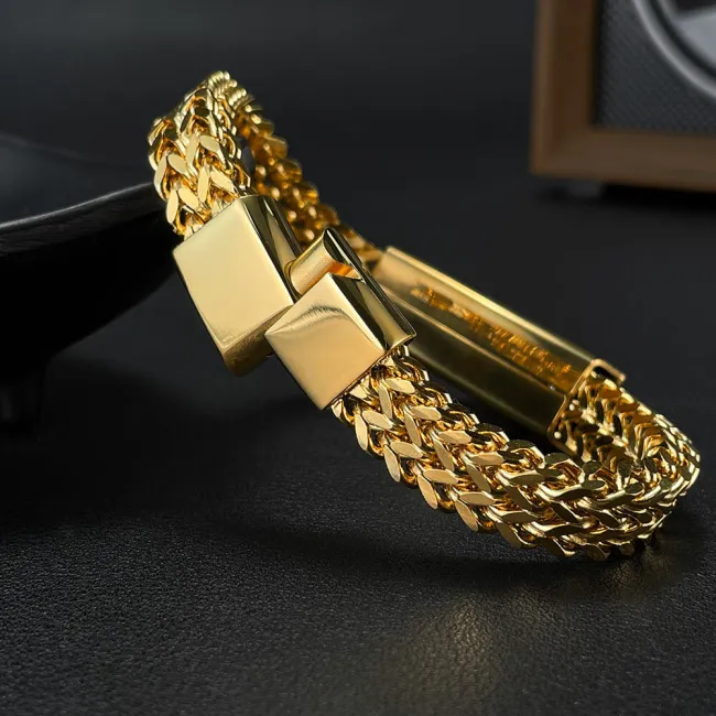Wholesale Stainless Steel Double Franco Chain Bracelet with Infinity