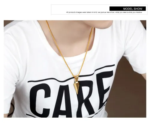 Wholesale Stainless Steel Mens Gold Spearhead Pendant