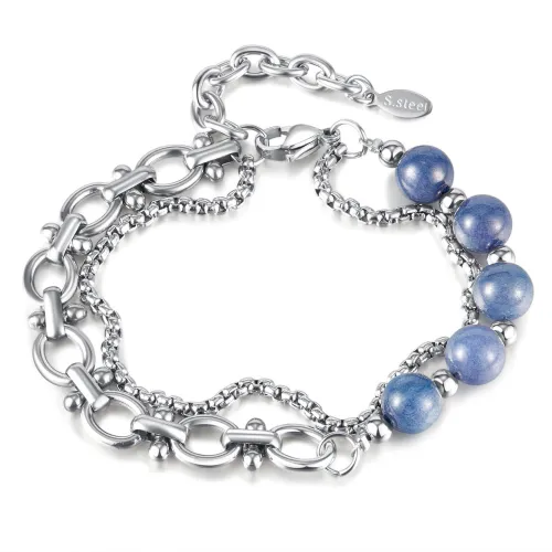 Wholesale Stainless Steel and Dongling Stone Bracelet
