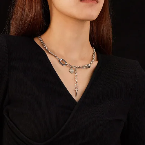 Wholesale Stainless Steel Women Niche Cross Necklaces