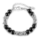 Wholesale Stainless Steel Black Agate Bracelet