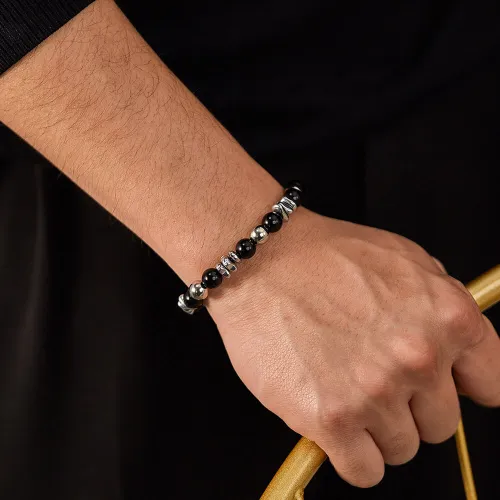 Wholesale Stainless Steel Black Onyx Bracelet