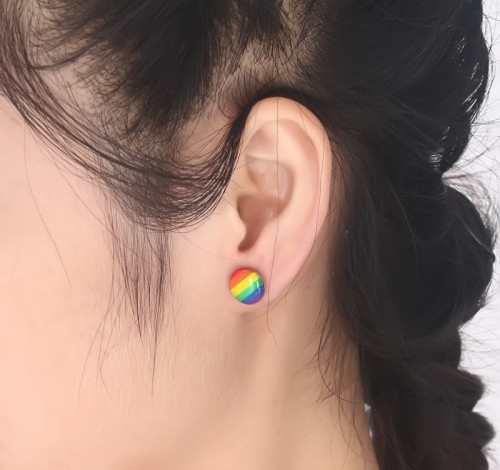 Wholesale Stainless Steel Pride Rainbow Earring