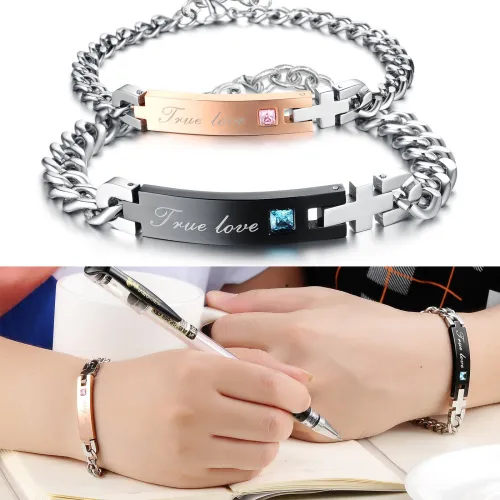 Wholesale Stainless Steel  True Love  Couple Bracelets