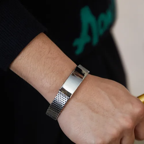 Wholesale Stainless Steel Mesh Leather Bracelet