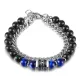 Wholesale Stainless Steel Cuban Chain Onyx Bracelet
