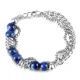 Wholesale Stainless Steel and Blue Beads Bracelet