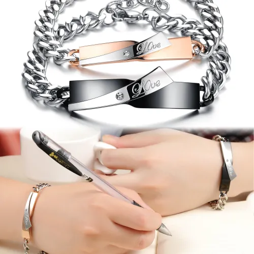 Wholesale Stainless Steel Eternal Love Couple Bracelets
