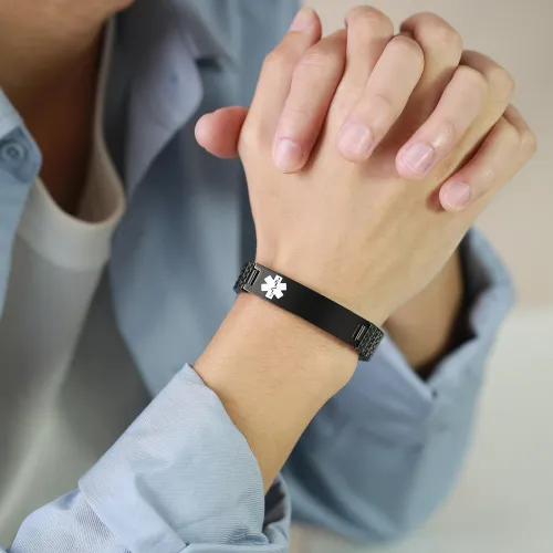 Wholesale Stainless Steel Medical Alert Id Bracelets Men Women Jewelry Gifts