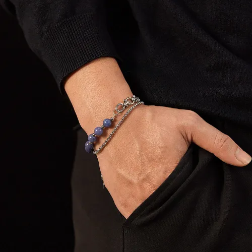 Wholesale Stainless Steel and Dongling Stone Bracelet