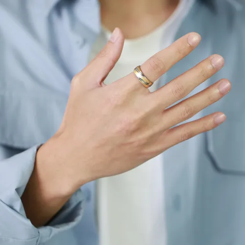 Wholesale Stainless Steel  Mens Gold Wedding Bands