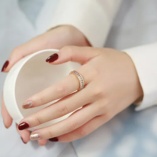 Wholesale Stainless Steel Womens Rose Gold Wedding Ring