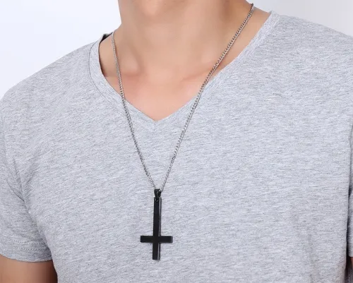 Wholesale Stainless Steel Inverted Cross Pendant