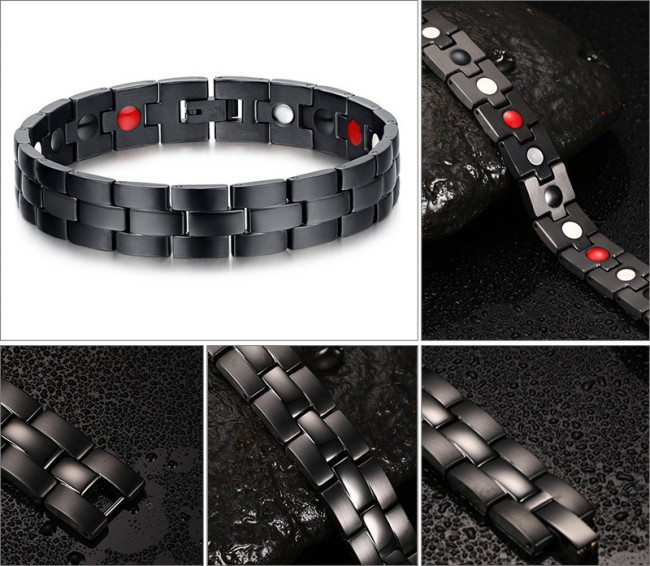 Wholesale Stainless Steel Black Magnetic Bracelet Arthritis