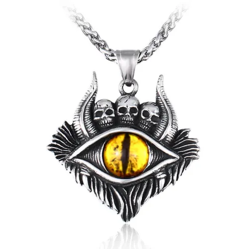 Wholesale Stainless Steel Evil Eye Skull Pendant