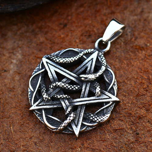 Wholesale Stainless Steel Coiled Snake Pendant