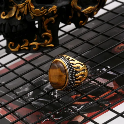 Wholesale Stainless Steel Ring with Tiger Eye