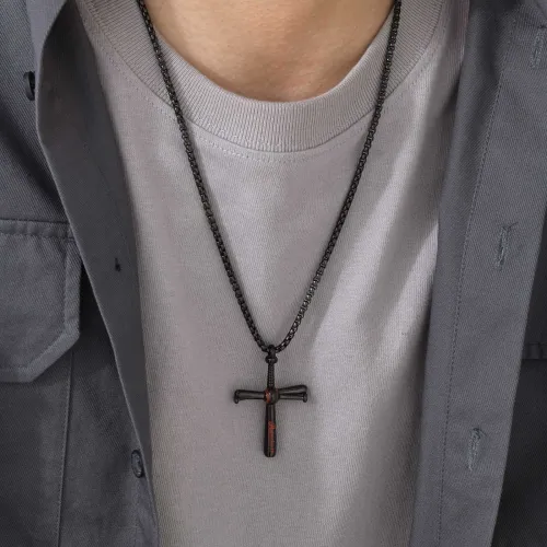 Wholesale Stainless Steel Baseball Cross Pendant