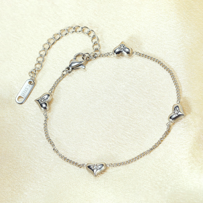 Wholesale Stainless Steel Charming Heart & Sun Bracelet