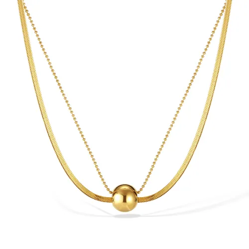Wholesale Stainless Steel Flat Snake Chain Necklace with Ball