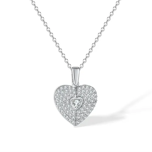 Wholesale Copper Engraved Openable Heart Necklace