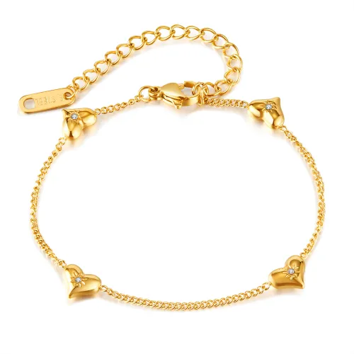 Wholesale Stainless Steel Charming Heart & Sun Bracelet