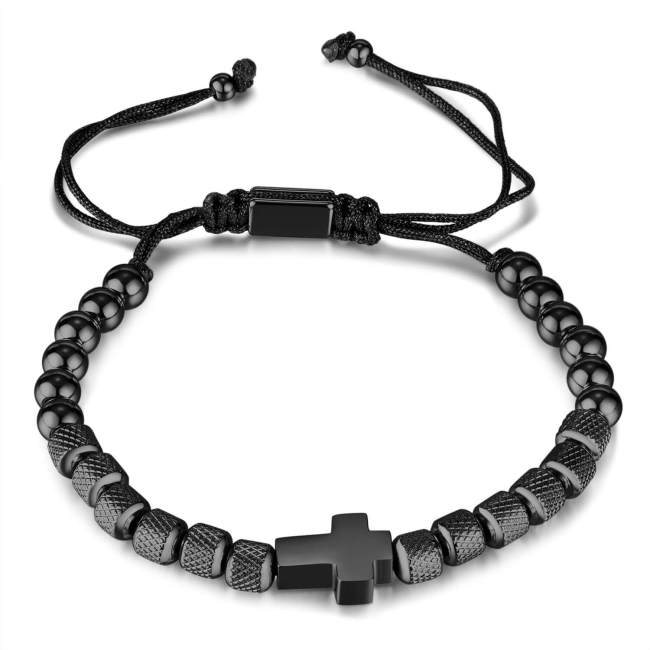 Wholesale Stainless Steel Pineapple Beads Cross Bracelet