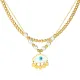 Wholesale Stainless Steel Pearl Evil Eye Layered Necklace