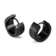 Wholesale Stainless Steel Black Sandblasted Huggie Earrings for Men