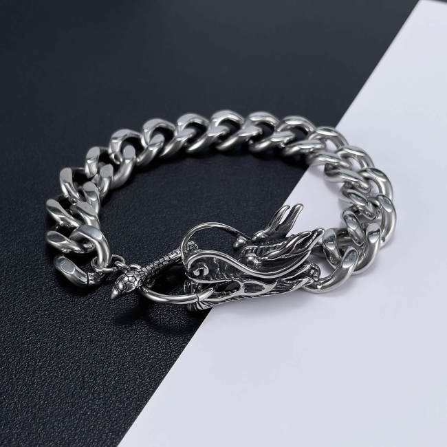 Wholesale Stainless Steel Dragon Cuban Chain Bracelet