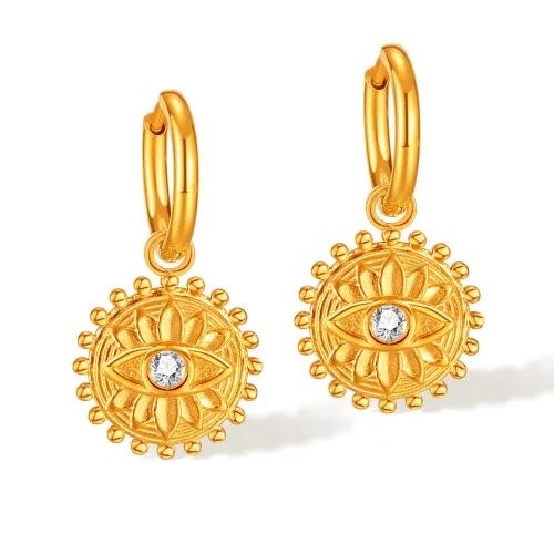 Wholesale Stainless Steel Evil Eye Hoop Earrings