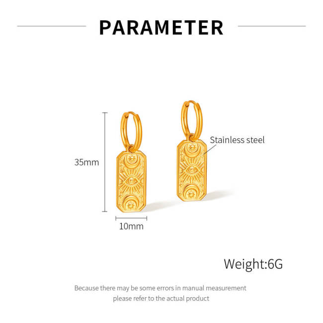 Wholesale Stainless Steel Tarot Card Hoop Earrings