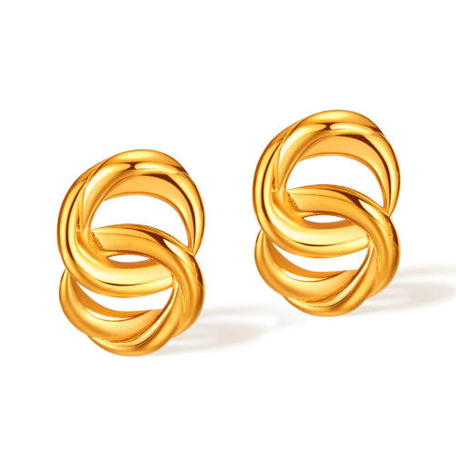 Wholesale Stainless Steel Interlocking Circle Stud Earrings