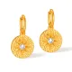 Wholesale Stainless Steel 8 Pointed Star CZ Round Earrings